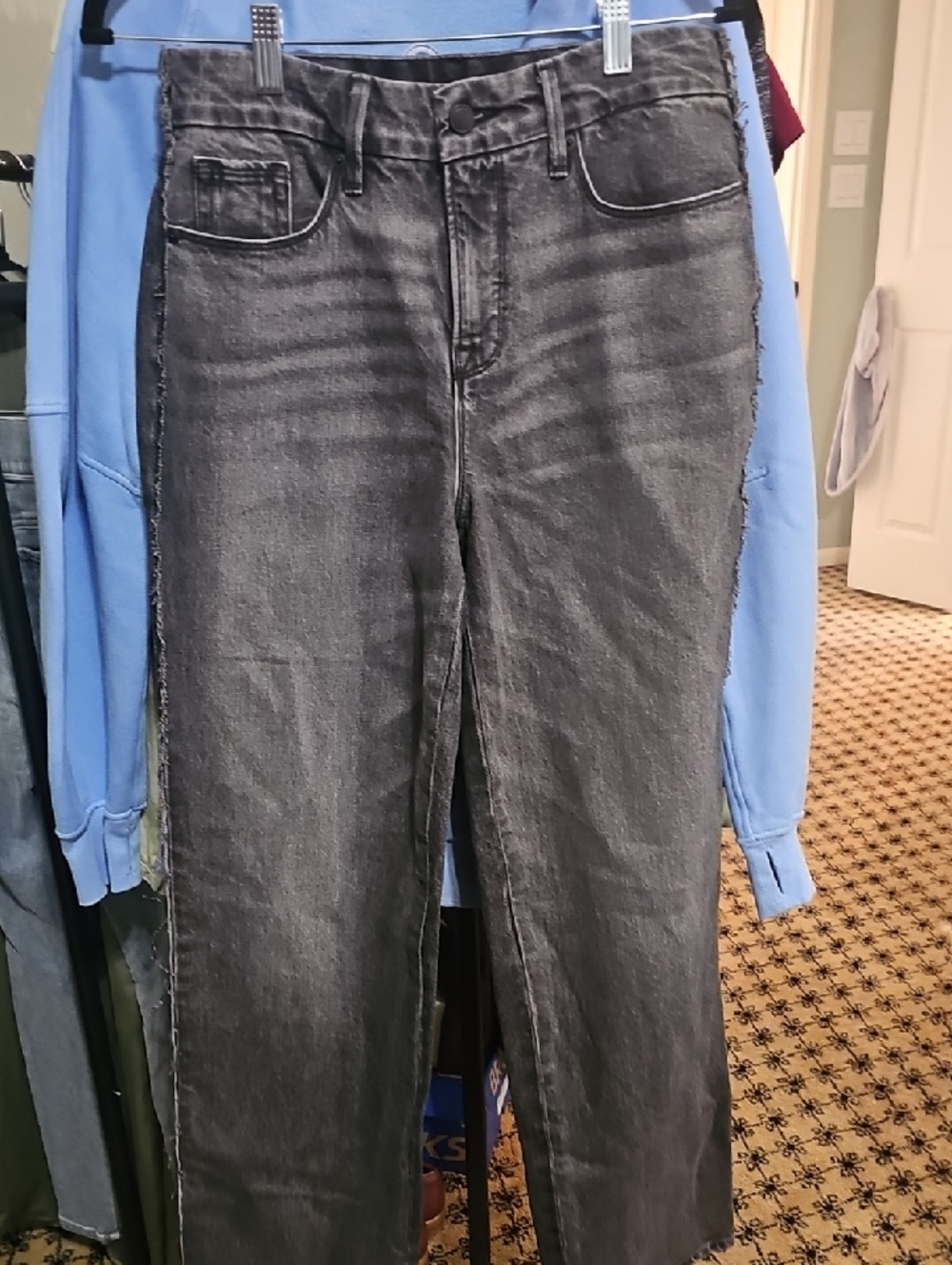 Charcoal Gray Straight-Leg Jeans